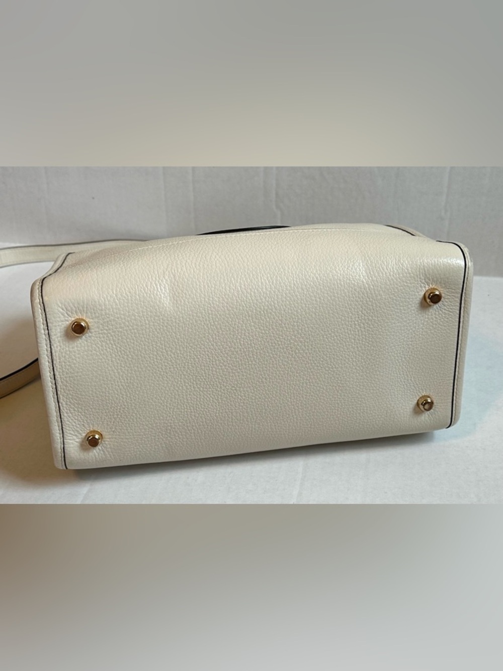 Coach Cream Leather Dempsey Tote Bag Boxy with Large Logo Detachable Strap Purse - Picture 5 of 12